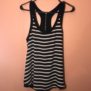 EXPRESS Black and White Racerback Tank